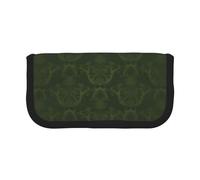 QGWDYYJQ Hunter Green Floral Petals Pattern Printed Canvas Pen Case Stationery Case Portable Organiser