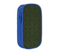 QGWDYYJQ Hunter Green Floral Petals Pattern Printed Large Capacity Double Layer Pencil Case Stationery Case Portable Organiser