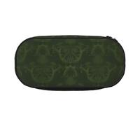 QGWDYYJQ Hunter Green Floral Petals Pattern Printed Pencil Bag Stationery Organiser Portable Pencil Case