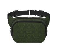 QGWDYYJQ Hunter Green Floral Petals Pattern Printed Square Double Layer Waist Bag Waist Pack Travel Bag
