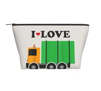 QGWDYYJQ I Love Garbage Trucks Printed Daily Storage Bag Makeup Bag Travel Toiletry Bag