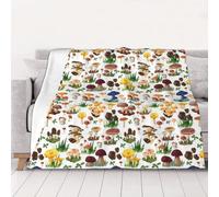 QGWDYYJQ Japanese Painting mushroom printed Warm Flannel Blanket throw blanket