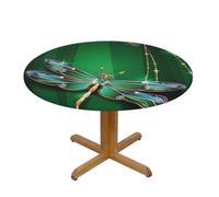 QGWDYYJQ jewel dragonfly printed Oxford fabric round tablecloth Fitted Round Table Cover