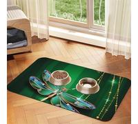 Qgwdyyjq Jewel Dragonfly Printed Pet Absorbent Leather Tablecloth Non-Slip Placemat