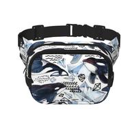 QGWDYYJQ Killer Whale Printed Square Double Layer Waist Bag Waist Pack Travel Bag