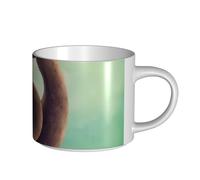 QGWDYYJQ Lazy Cute Sloth Hanging The Branches Printed Large-Capacity Ceramic Mug Hot Chocolate Mug