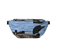 QGWDYYJQ Loon Birds Printed Crossbody Waist Pack Waist Bag Travel Bag