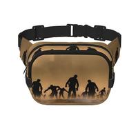 QGWDYYJQ Many Zombie Printed Square Double Layer Waist Bag Waist Pack Travel Bag