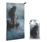 QGWDYYJQ Mermaid Girl And Sailing on Sea Pirate Ship printed Quick dry towel 16x31.5in hand Towel