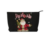 QGWDYYJQ Merry Christmas Printed Corduroy Makeup Bag Travel Toiletry Bag Portable Cosmetic Bag