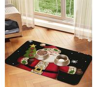 Qgwdyyjq Merry Christmas Printed Pet Absorbent Leather Tablecloth Non-Slip Placemat