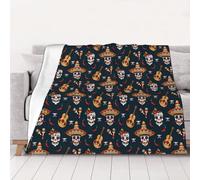 QGWDYYJQ Mexican Skull printed Warm Flannel Blanket throw blanket