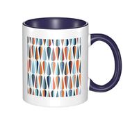 QGWDYYJQ Mid Century Modern Retro with Drop Shapes Printed Mug Ceramic Mug Decorate The Beverage Cup