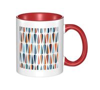 QGWDYYJQ Mid Century Modern Retro with Drop Shapes Printed Mug Ceramic Mug Decorate The Beverage Cup