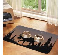 Qgwdyyjq Moose Mountain Pine Tree Wilderness Printed Pet Absorbent Leather Tablecloth Non-Slip Placemat