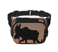 QGWDYYJQ Moose Mountain Pine Tree Wilderness Printed Square Double Layer Waist Bag Waist Pack Travel Bag