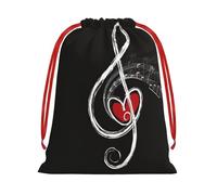 QGWDYYJQ Music Symbols Love printed Drawstring Gift Bag Gift Wrapping Bag Party Decoration