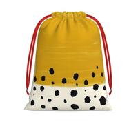QGWDYYJQ Mustard Yellow and Black printed Drawstring Gift Bag Gift Wrapping Bag Party Decoration