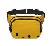 QGWDYYJQ Mustard Yellow and Black Printed Square Double Layer Waist Bag Waist Pack Travel Bag