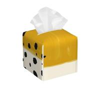 QGWDYYJQ Mustard Yellow and Black printed Tissue Box Cover Leather Tissue Holder Decorative Tissue Organizer