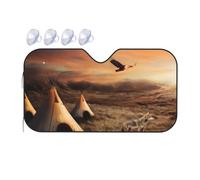 QGWDYYJQ Native American Tribes printed Car Windshield Sunshade Car front window sun visor with folding
