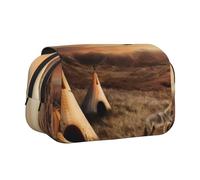 QGWDYYJQ Native American Tribes Printed Double Clamshell Pen Case Stationery Case Portable Organiser
