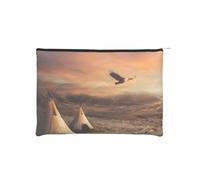 QGWDYYJQ Native American Tribes Printed Paper Reusable Cosmetic Bag Makeup Bag Storage Bag