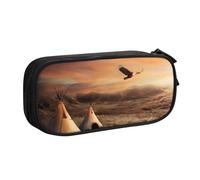 QGWDYYJQ Native American Tribes Printed pencase Stationery Case Portable Organiser