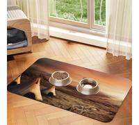 Qgwdyyjq Native American Tribes Printed Pet Absorbent Leather Tablecloth Non-Slip Placemat