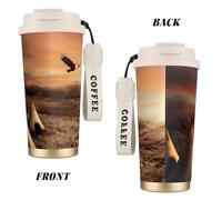 QGWDYYJQ Native American Tribes Printed Stainless Steel Coffee Cup Carry Insulated Coffee Mug