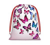 QGWDYYJQ Pink Butterflies printed Drawstring Gift Bag Gift Wrapping Bag Party Decoration