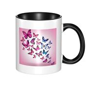 QGWDYYJQ Pink Butterflies Printed Mug Ceramic Mug Decorate The Beverage Cup