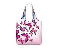 QGWDYYJQ Pink Butterflies printed Storage bag with a drawstring backpack Portable shopping bag