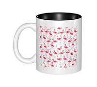 QGWDYYJQ Pink Flamingo Pattern Printed Mug Ceramic Mug Decorate the Beverage Cup