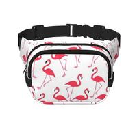 QGWDYYJQ Pink Flamingo Pattern Printed Square Double Layer Waist Bag Waist Pack Travel Bag