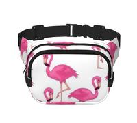 QGWDYYJQ Pink Flamingo Printed Square Double Layer Waist Bag Waist Pack Travel Bag