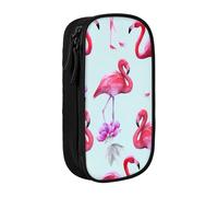 QGWDYYJQ Pink Flamingos Printed Large Capacity Double Layer Pencil Case Stationery Case Portable Organiser