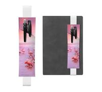 QGWDYYJQ Pink Flamingos Printed Leather Pen Holder Bookmark Pencil Bag