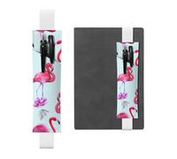 QGWDYYJQ Pink Flamingos Printed Leather Pen Holder Bookmark Pencil Bag