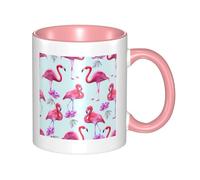 QGWDYYJQ Pink Flamingos Printed Mug Ceramic Mug Decorate The Beverage Cup