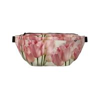 QGWDYYJQ Pink Tulips Printed Crossbody Waist Pack Waist Bag Travel Bag