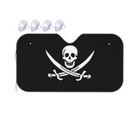 QGWDYYJQ Pirate Flag printed Car Windshield Sunshade Car front window sun visor with folding