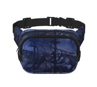 QGWDYYJQ Pirate Sailboat Full Moon Printed Square Double Layer Waist Bag Waist Pack Travel Bag