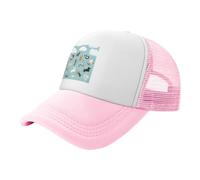 QGWDYYJQ Raining Cats & Dogs printed Trucker Hat Mesh Baseball Cap Fashion Curved Brim Cap