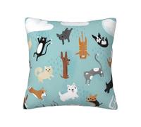 QGWDYYJQ Raining Cats & Dogs printed Velvet pillowcase Throw Pillow Cover decorative cushion cover