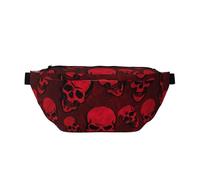 QGWDYYJQ Red Skulls Printed Crossbody Waist Pack Waist Bag Travel Bag