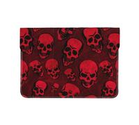 QGWDYYJQ Red Skulls printed Leather Laptop Sleeve Laptop Protective Case
