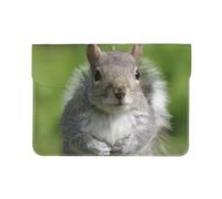 QGWDYYJQ Red Squirrel printed Leather Laptop Sleeve Laptop Protective Case