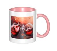 QGWDYYJQ Red Wine Glass Cheers Printed Mug Ceramic Mug Decorate The Beverage Cup