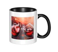 QGWDYYJQ Red Wine Glass Cheers Printed Mug Ceramic Mug Decorate The Beverage Cup